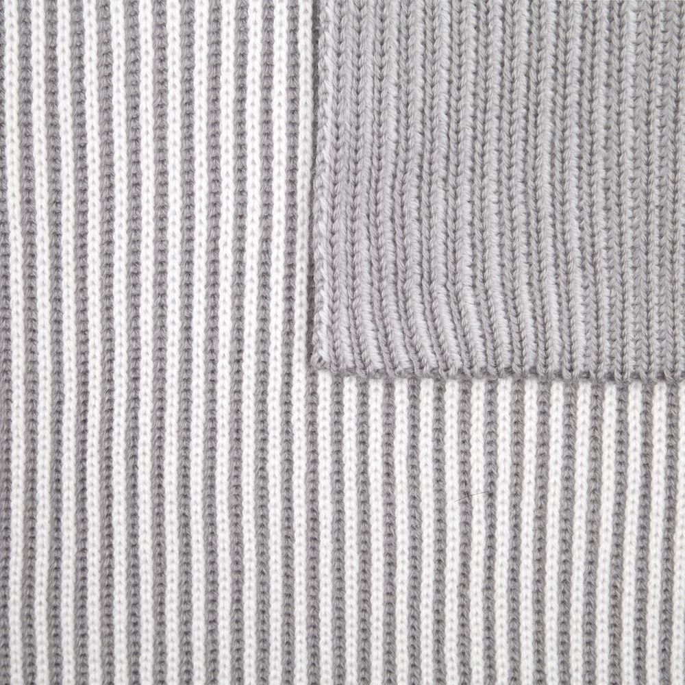 Шарф Nobilis, белый с серым / Миниатюра WWW (1000)