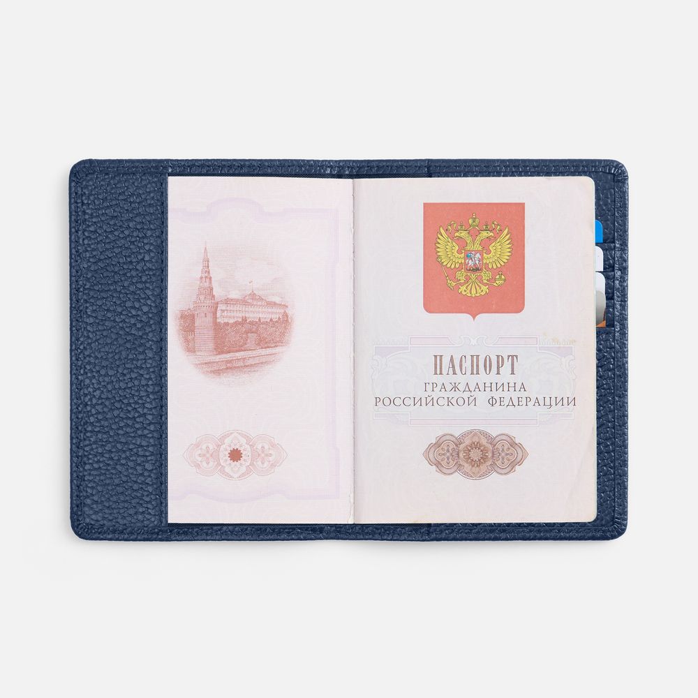 Обложка для паспорта Unison, синяя / Миниатюра WWW (1000)