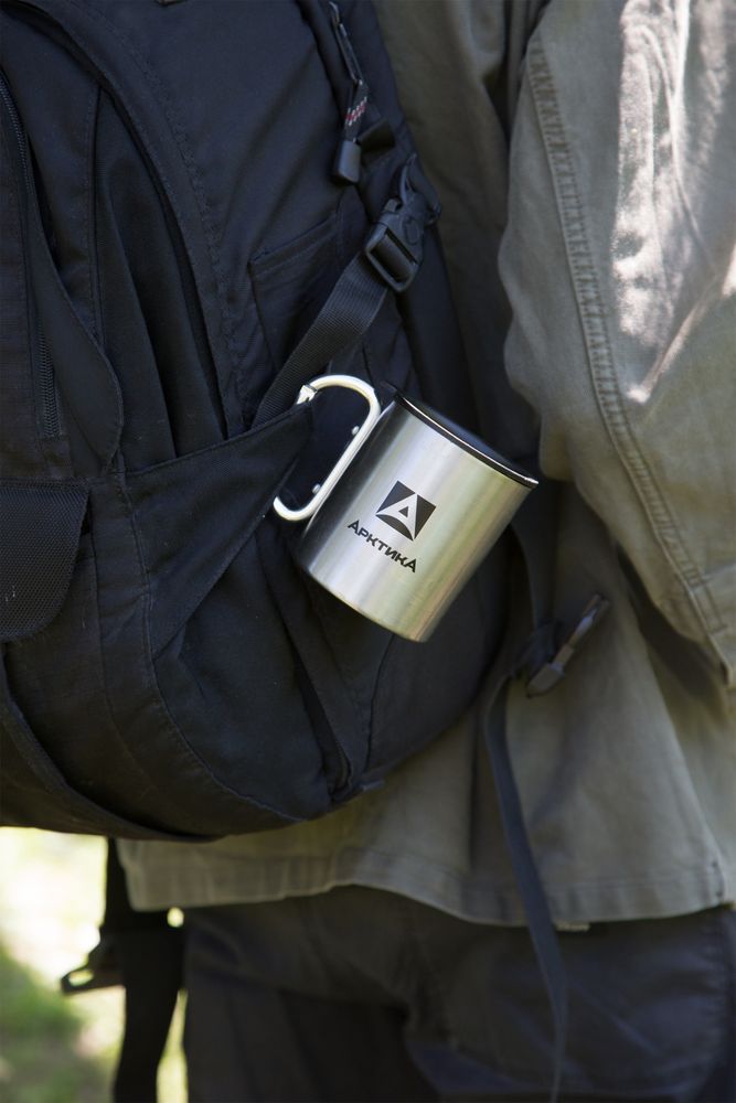 Термокружка с карабином «Арктика 300», стальная / Миниатюра WWW (1000)