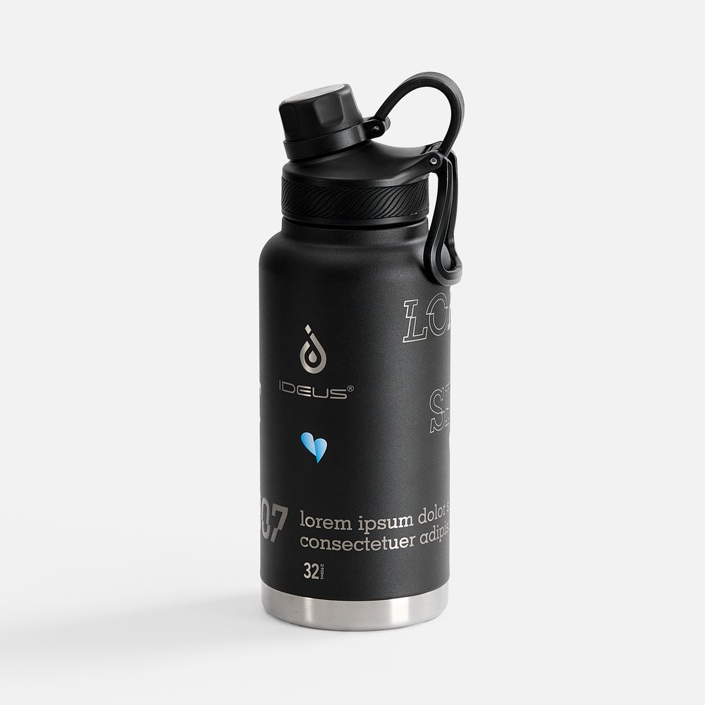 Термобутылка XL 2.0, черная / Миниатюра нанесения (1000)