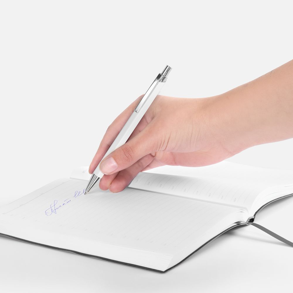 Ручка шариковая Alumno, белая / Миниатюра WWW (1000)