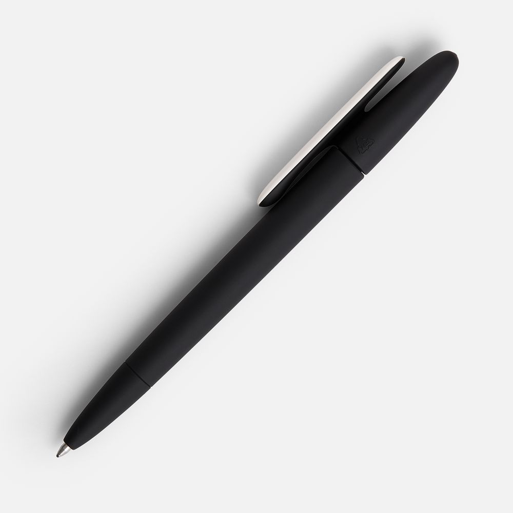 Ручка шариковая Prodir DS5 TRR-P Soft Touch, черная с белым / Миниатюра WWW (1000)