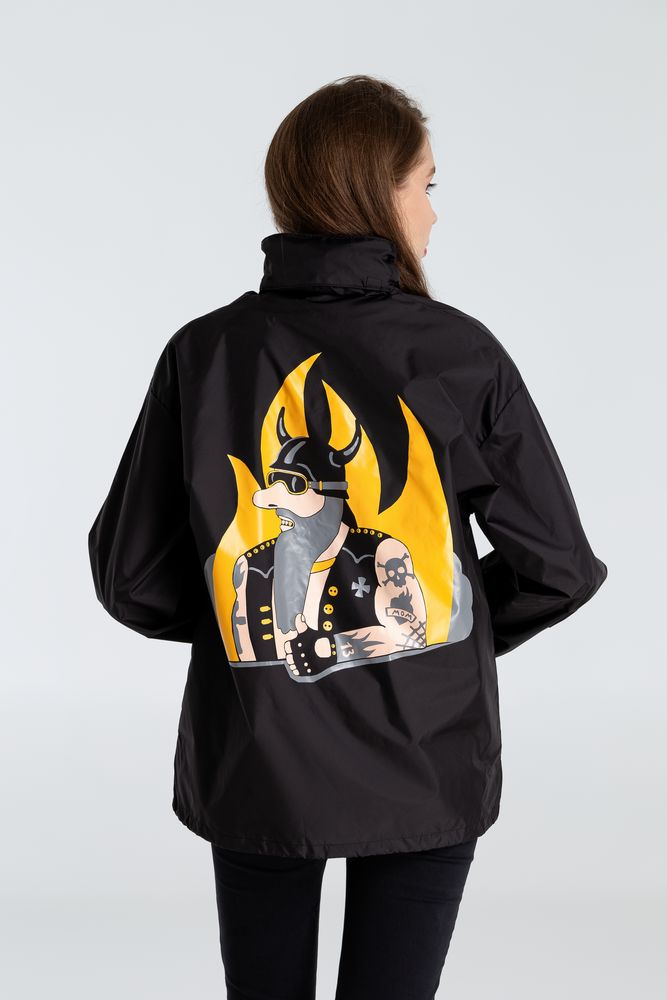 Ветровка «Живите двухколесно», ver. 2, черная / Миниатюра WWW (1000)