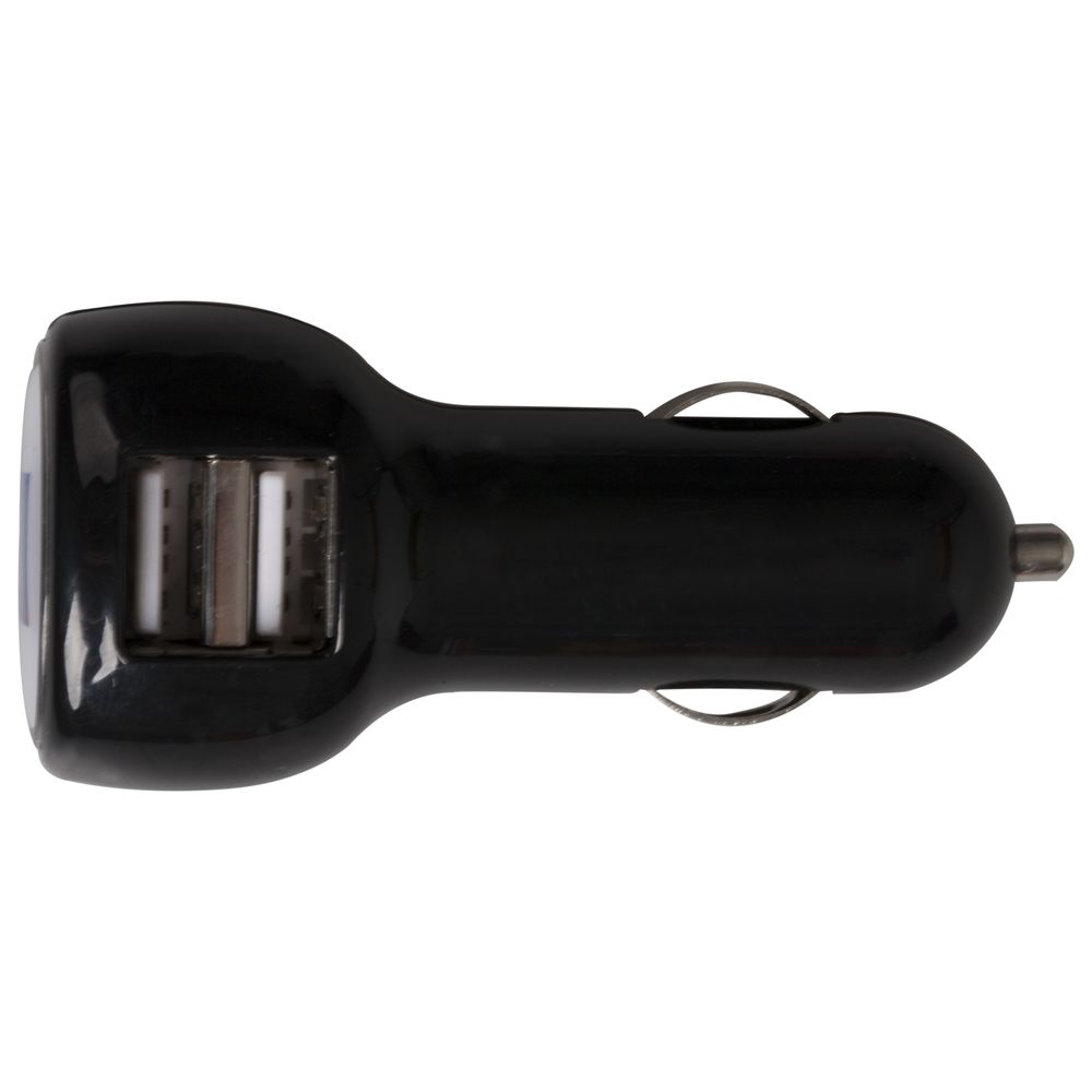 Автомобильное зарядное устройство с подсветкой Logocharger, черное / Миниатюра WWW (1000)