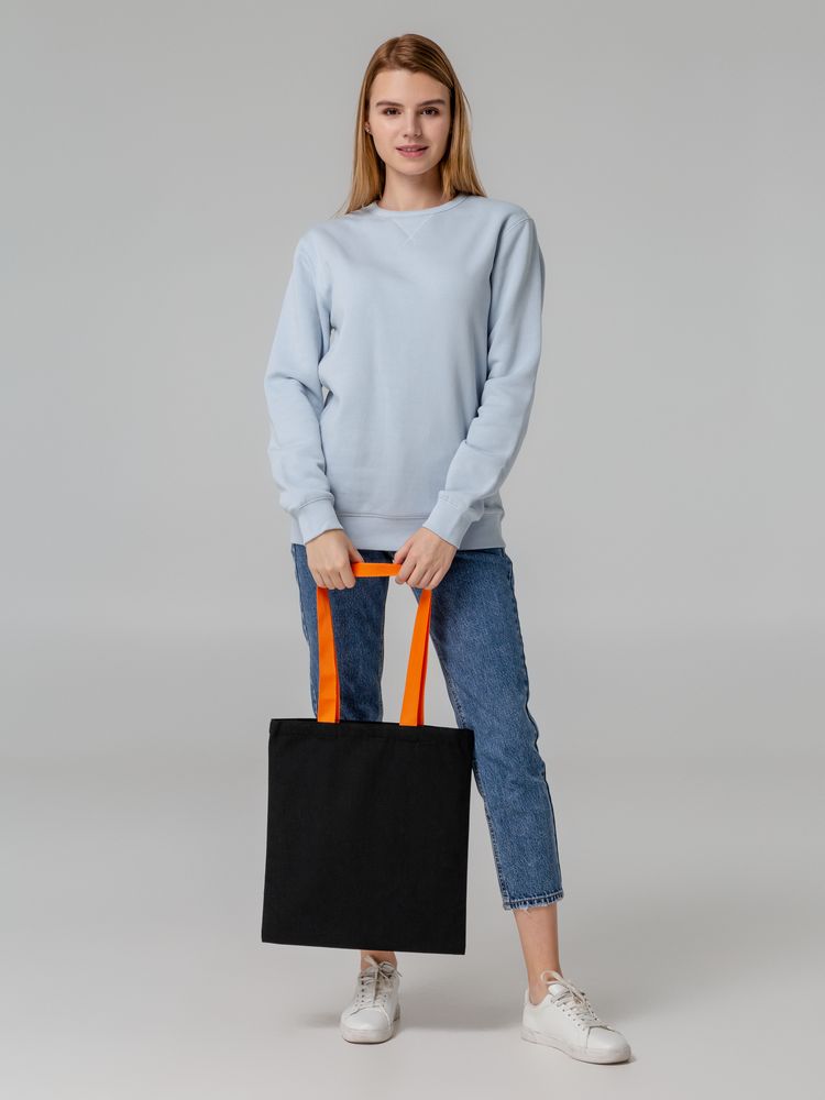 Холщовая сумка BrighTone, черная с оранжевыми ручками / Миниатюра WWW (1000)