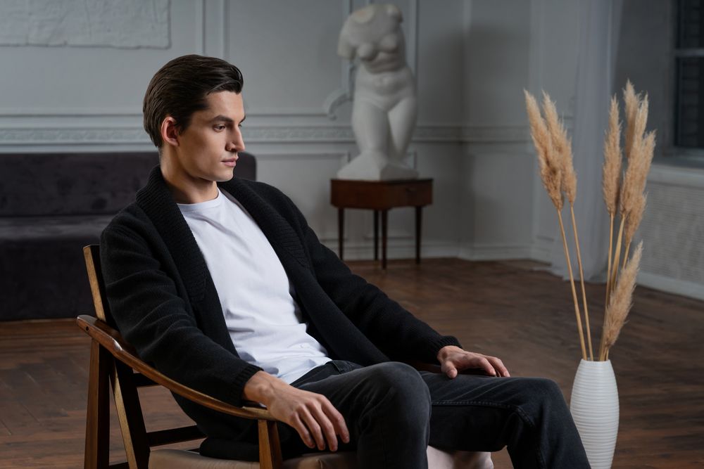 Кардиган мужской с пуговицами Free Flow, синий / Миниатюра WWW (1000)