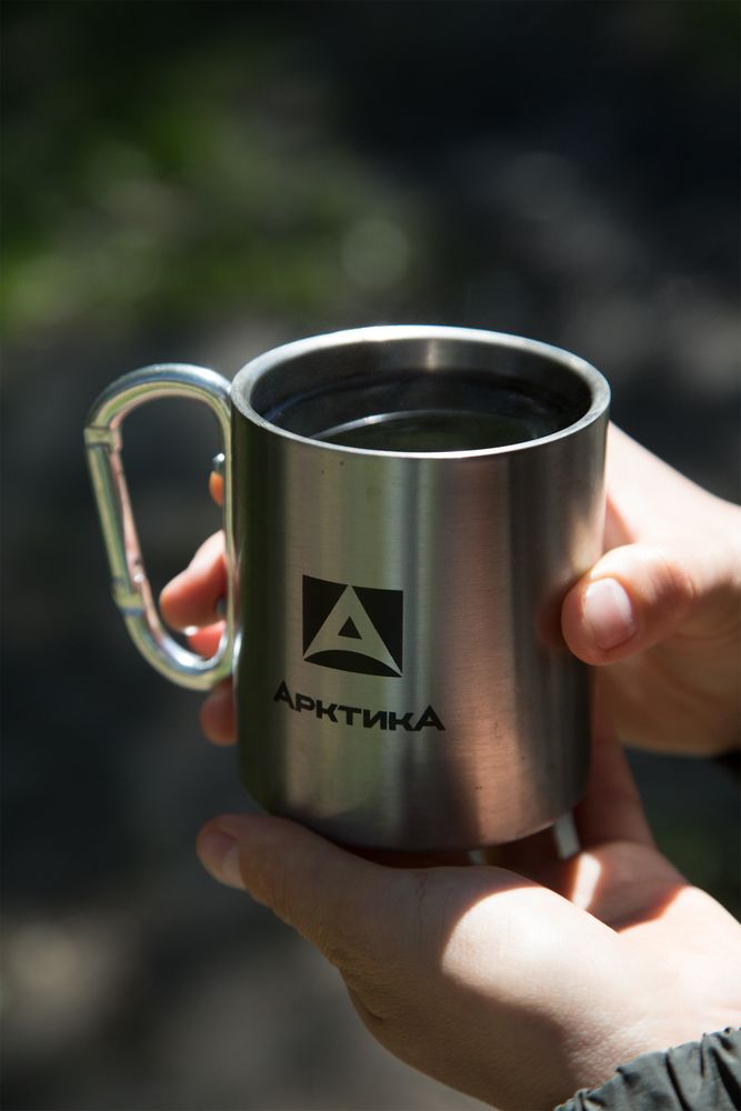 Термокружка с карабином «Арктика 300», стальная / Миниатюра WWW (1000)