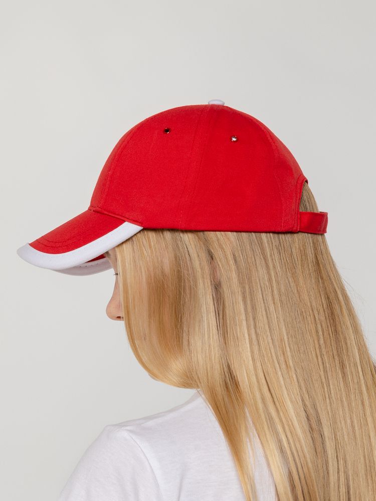 Бейсболка Honor, красная с белым кантом / Миниатюра WWW (1000)