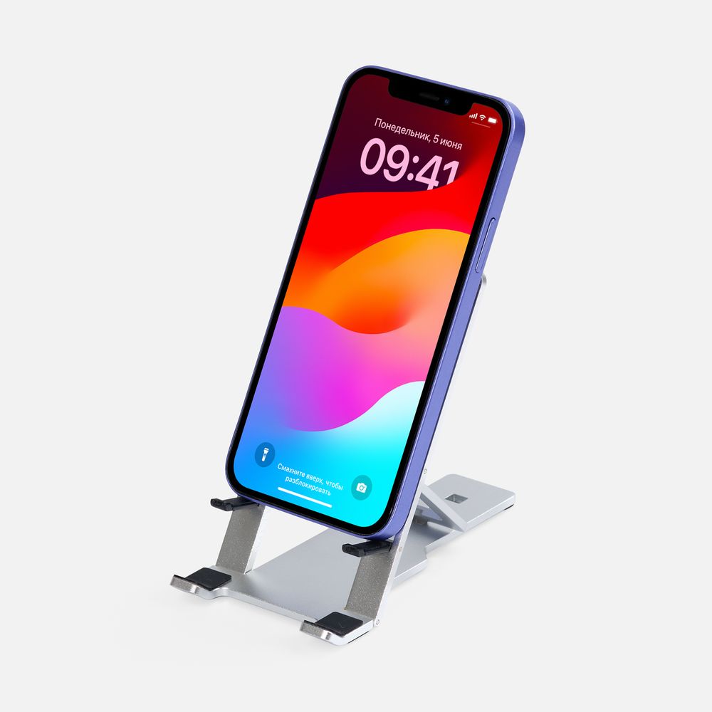 Подставка для смартфона Tactic, серебристая / Миниатюра WWW (1000)