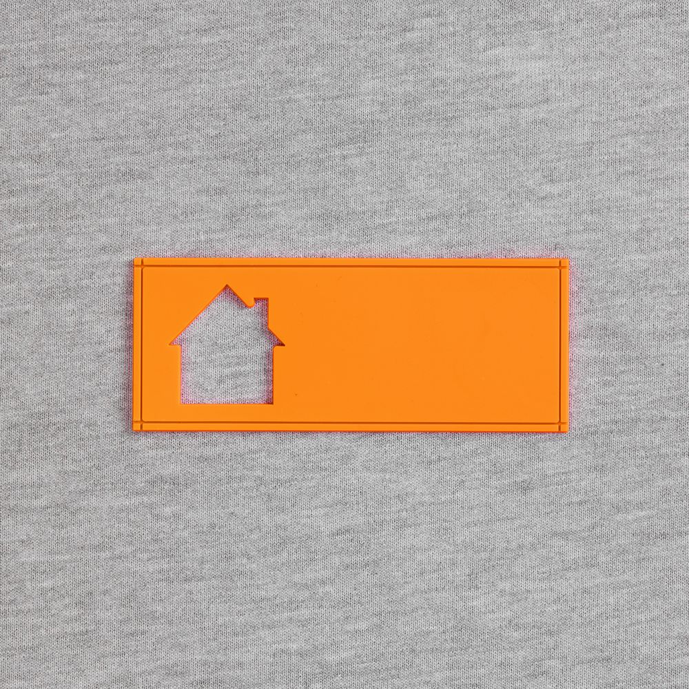 Лейбл из ПВХ с вырезом «Дом», оранжевый неон / Миниатюра WWW (1000)