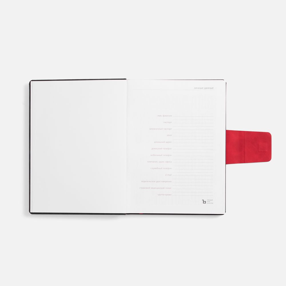 Ежедневник Grande Strap на заказ, датированный, темно-серый / Миниатюра WWW (1000)