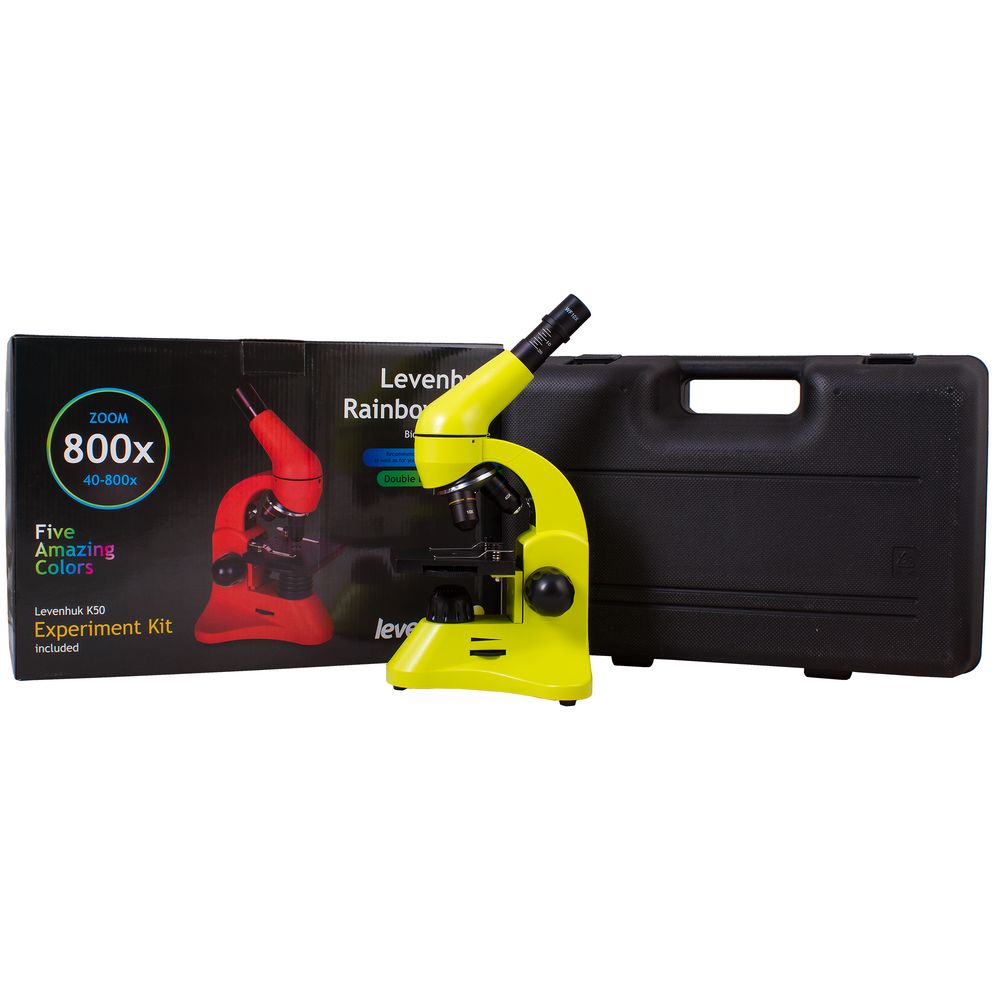 Монокулярный микроскоп Rainbow 50L с набором для опытов, зеленое яблоко / Миниатюра WWW (1000)