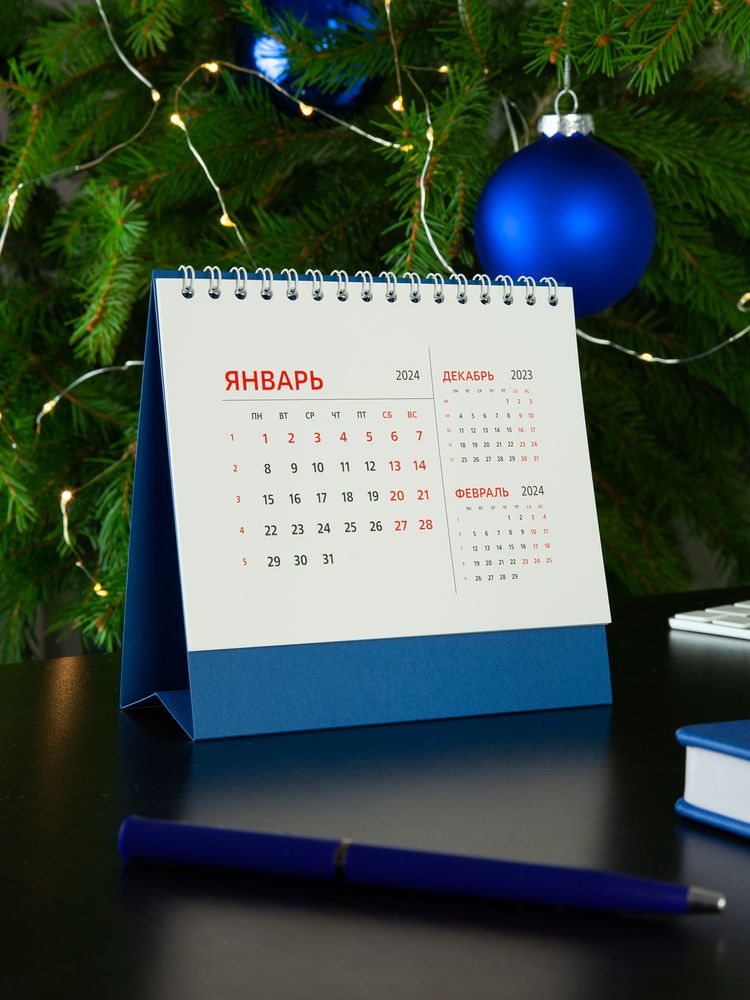 Календарь настольный Datio 2024, синий / Миниатюра WWW (1000)