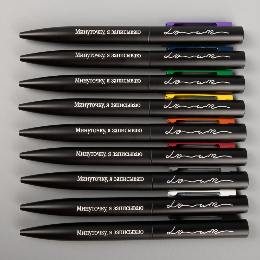 Ручка шариковая Inkolor, черная с оранжевым / Миниатюра WWW (1000)