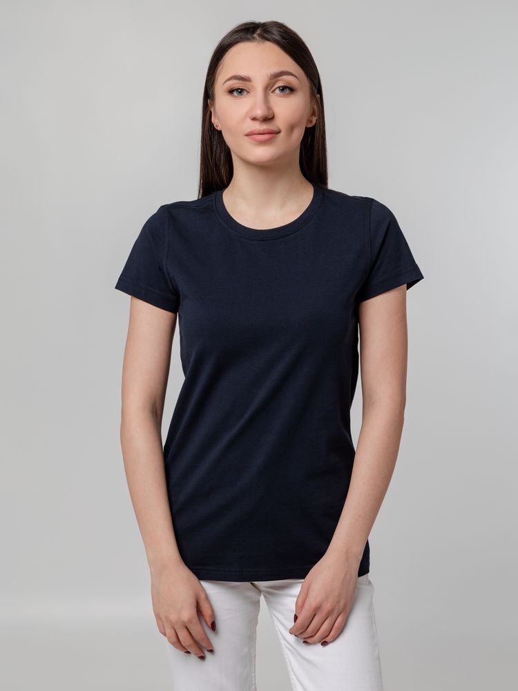 Футболка женская T-bolka Stretch Lady, темно-синяя (navy) / Миниатюра WWW (1000)