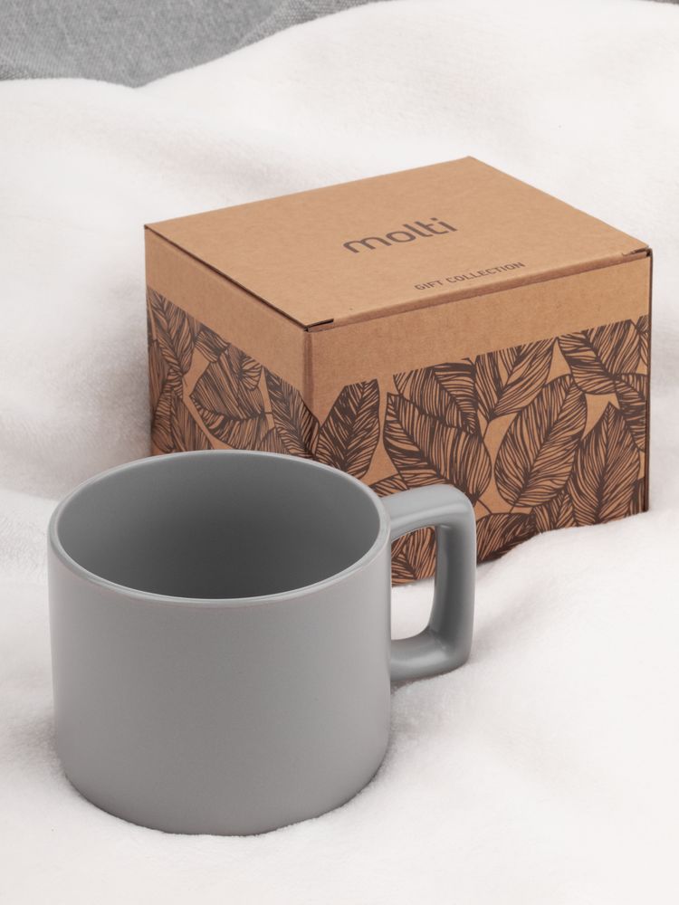 Чашка Jumbo в коробке матовая, светло-серая / Миниатюра имиджевого (1000)