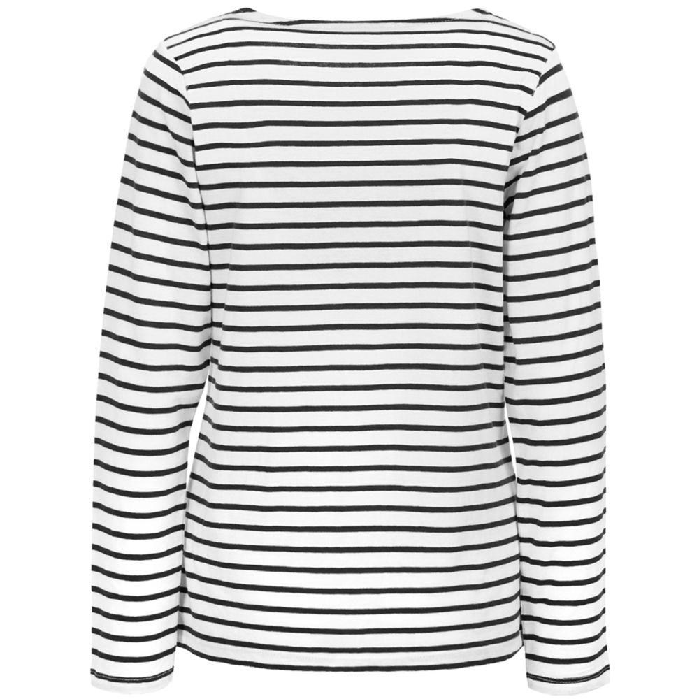 Футболка женская с длинным рукавом «Морские обитатели», белая с темно-синим / Миниатюра WWW (1000)