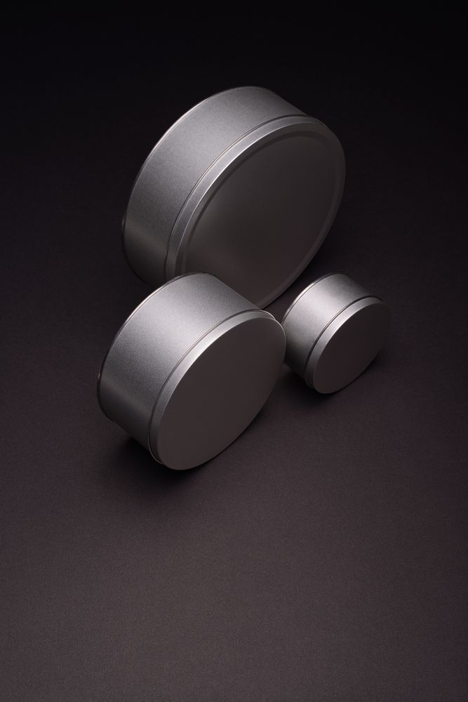 Коробка круглая, малая, серебристая / Миниатюра WWW (1000)