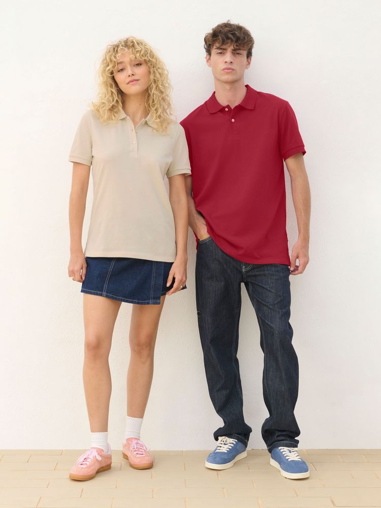 Рубашка поло унисекс Pacific, розовая (лососевая) / Миниатюра модельного (1000)