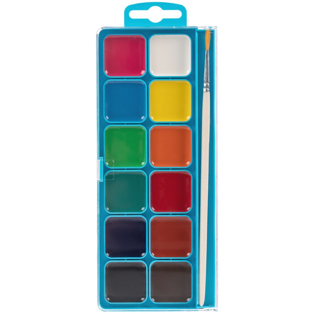 Акварельные краски Pictorial, 12 цветов с кисточкой / Миниатюра WWW (1000)