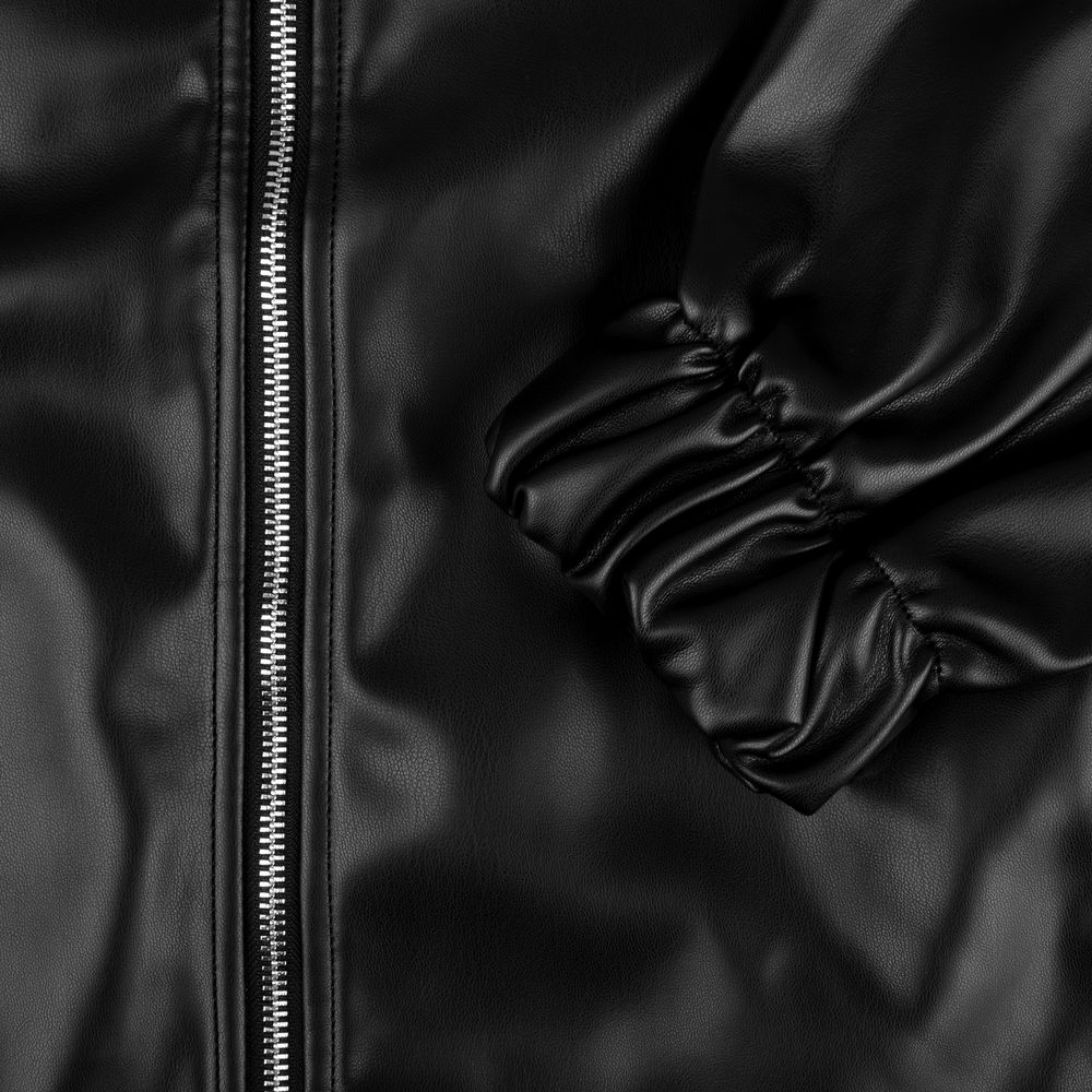 Бомбер из искусственной кожи Univer, черный / Миниатюра WWW (1000)