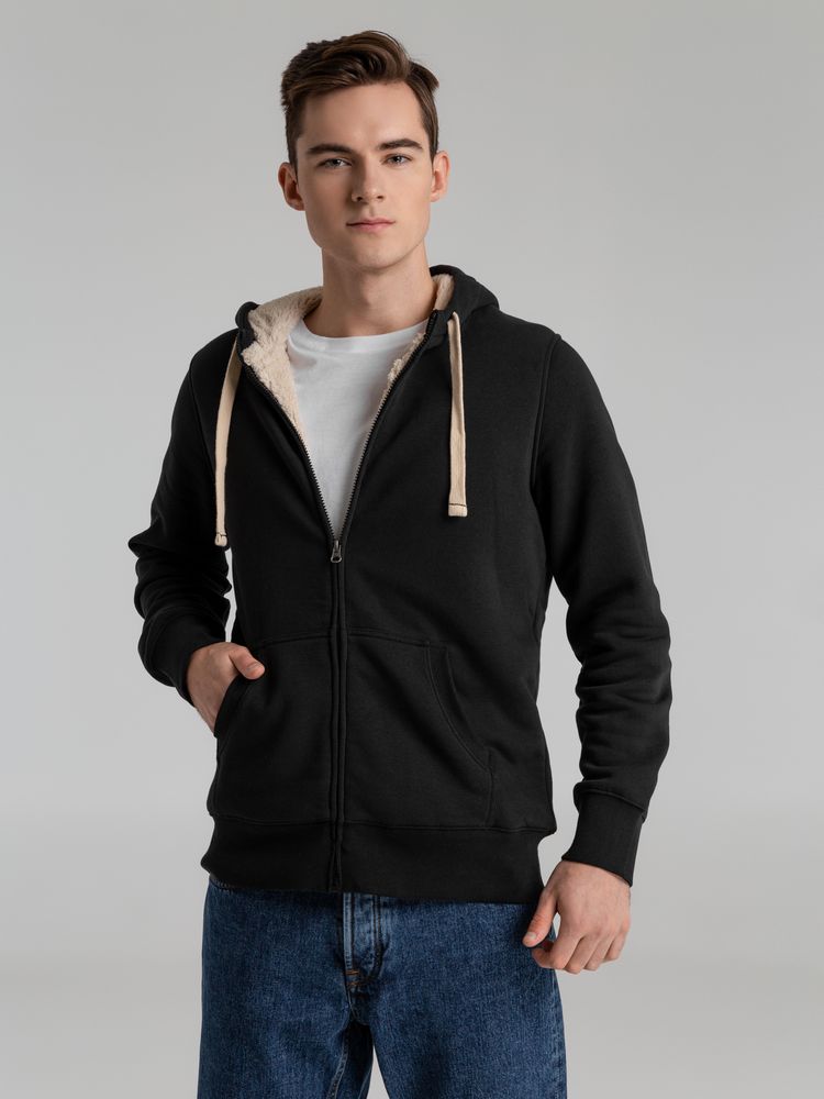 Толстовка унисекс на молнии Sherpa 280, черная / Миниатюра WWW (1000)