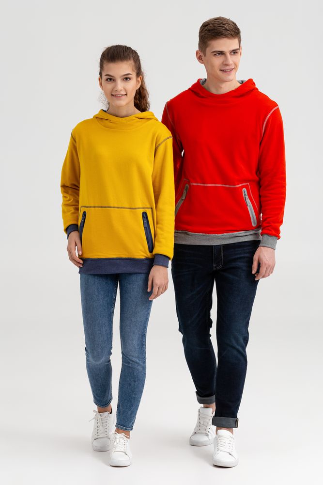 Двусторонняя толстовка Revers, серая с красным / Миниатюра WWW (1000)