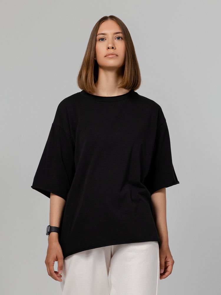 Футболка оверсайз Vozduh 2.0, черная / Миниатюра WWW (1000)