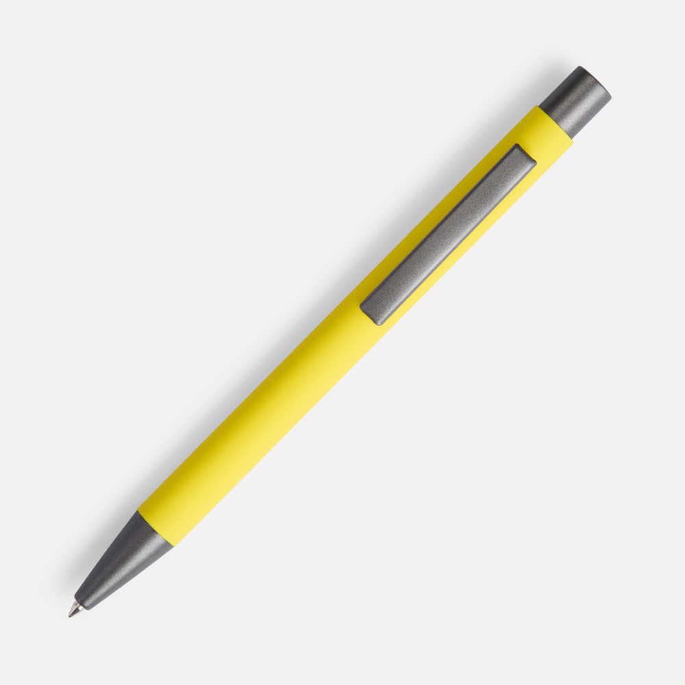 Ручка шариковая Atento Soft Touch, желтая / Миниатюра WWW (1000)