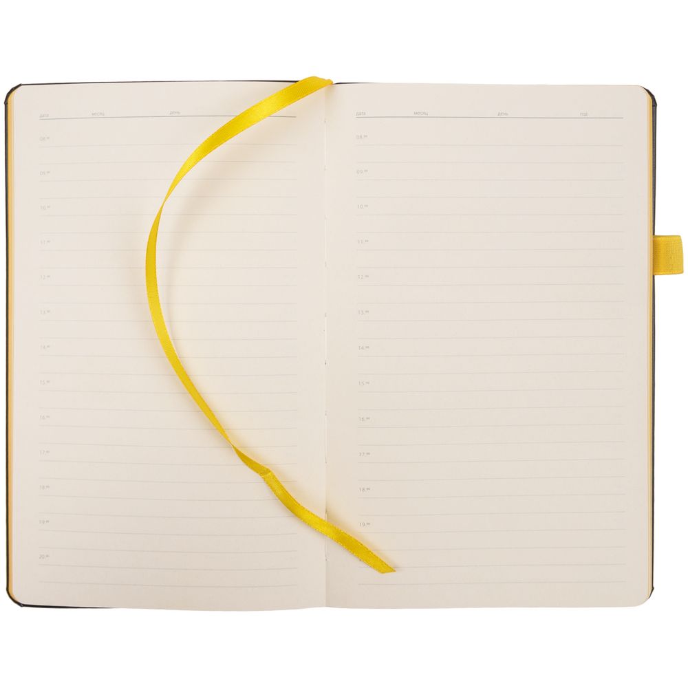 Ежедневник Ton недатированный, черный с желтым / Миниатюра WWW (1000)