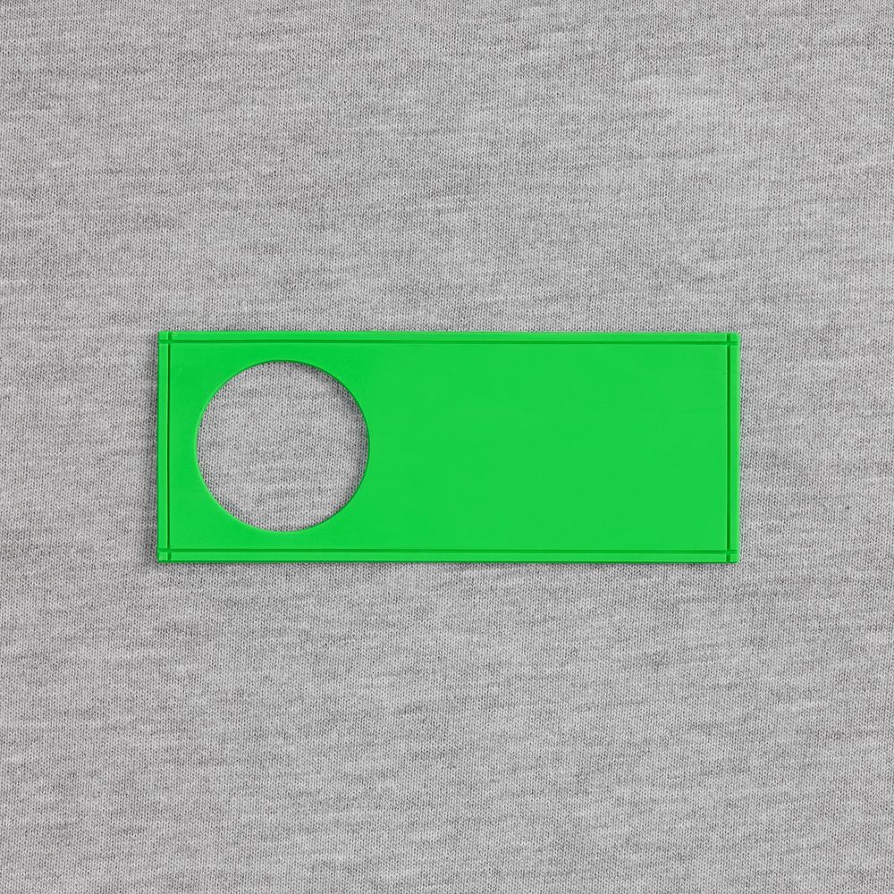 Лейбл из ПВХ с вырезом «Круг», зеленый неон / Миниатюра WWW (1000)