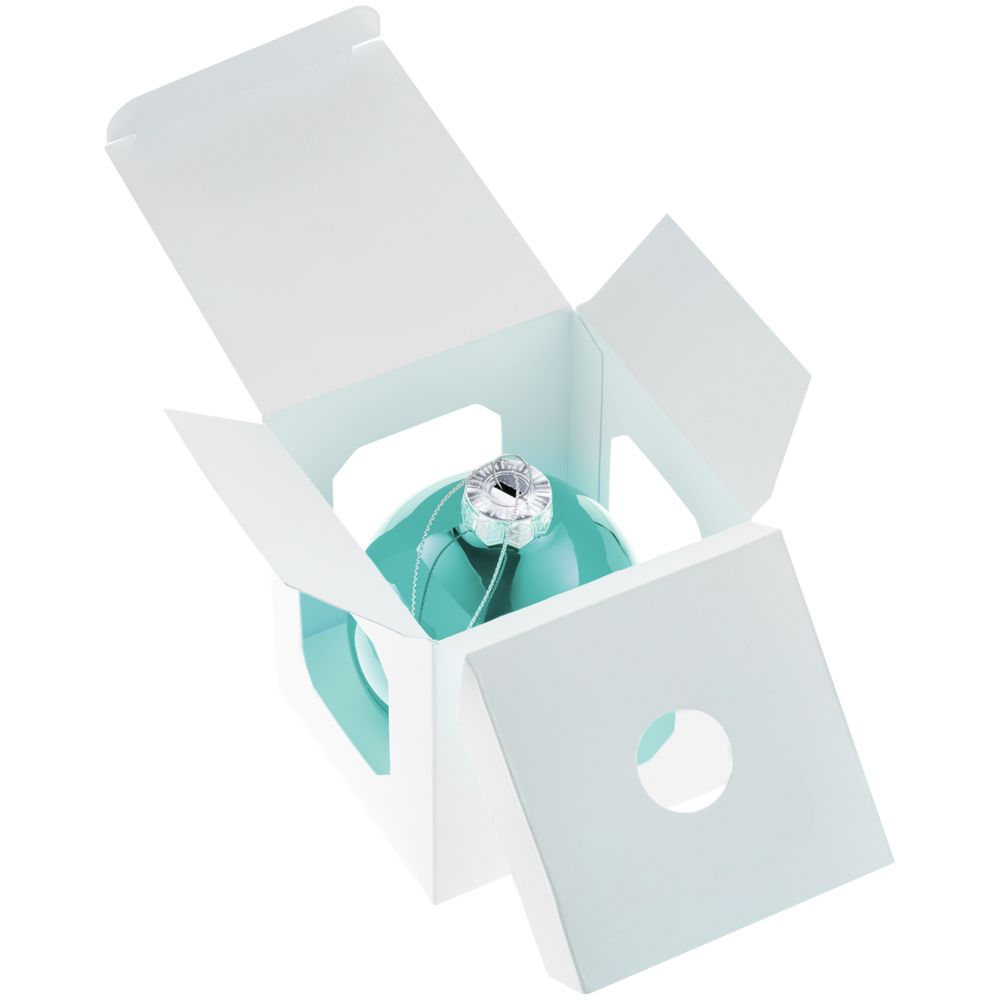 Елочный шар Finery Gloss, 8 см, глянцевый бирюзовый / Миниатюра WWW (1000)