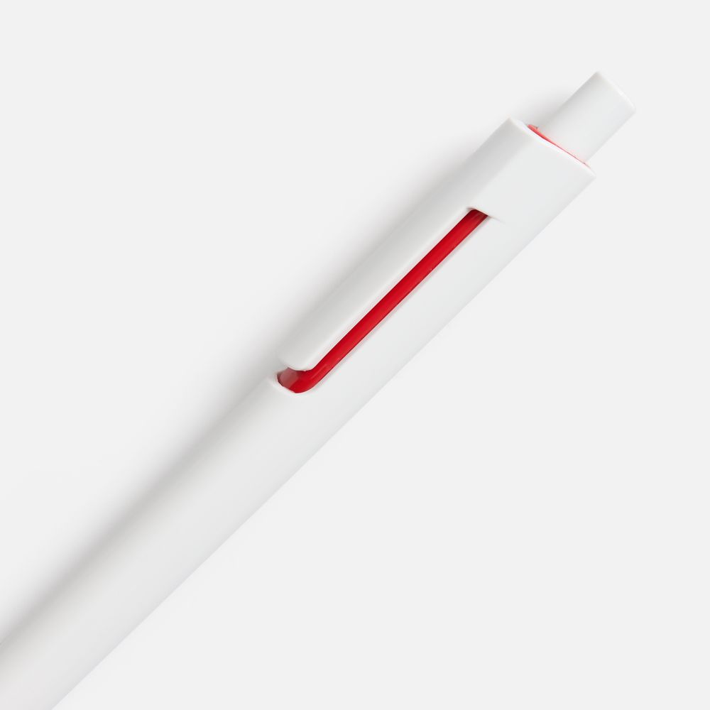 Ручка шариковая Dominanta, белая с красным / Миниатюра WWW (1000)