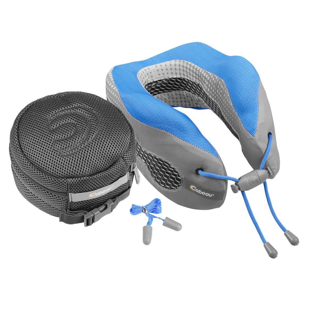 Подушка под шею для путешествий Cabeau Evolution Cool, серая с синим / Миниатюра WWW (1000)