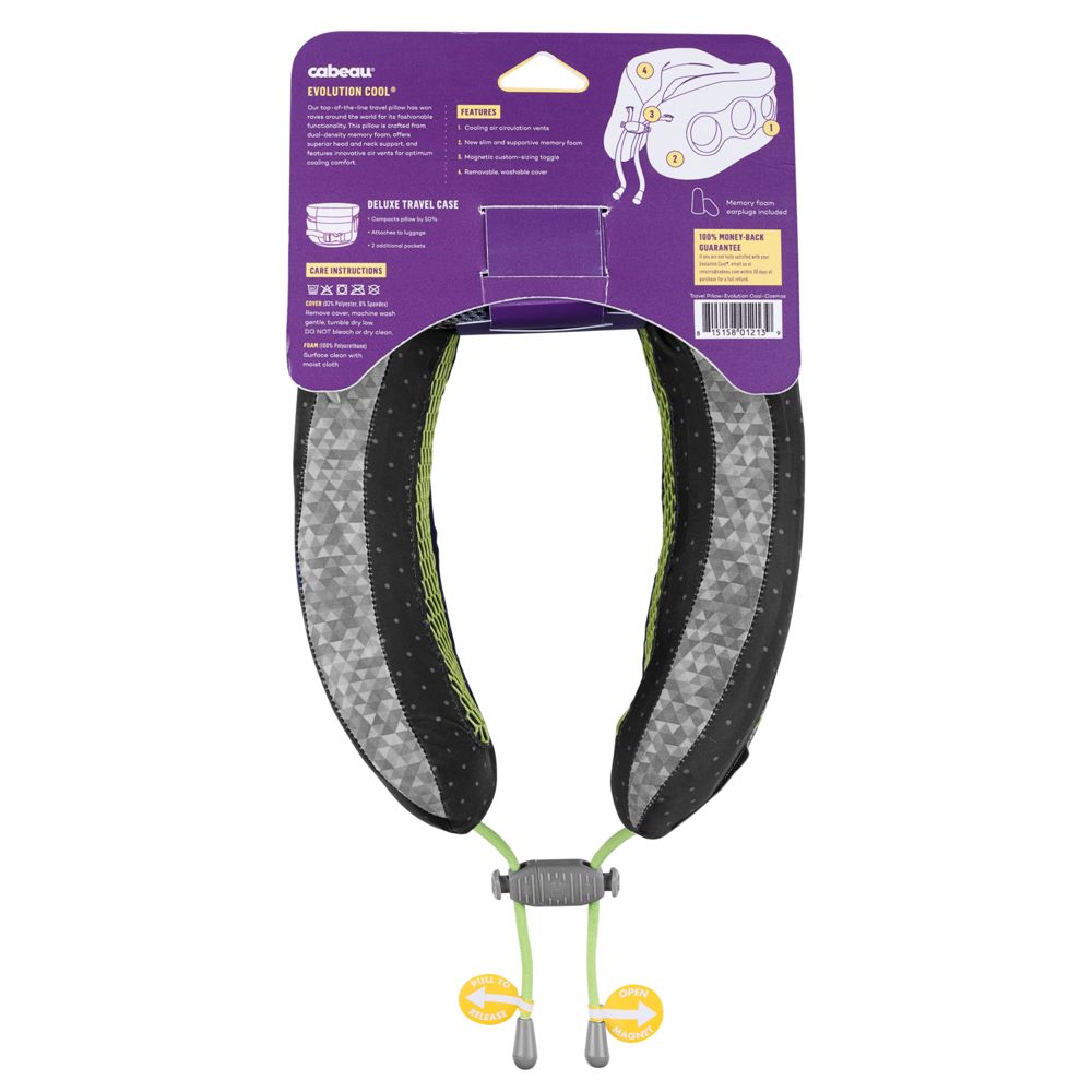 Подушка под шею для путешествий Cabeau Evolution Cool, черная с серым / Миниатюра WWW (1000)
