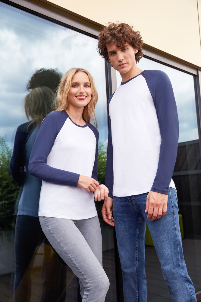 Футболка мужская с длинным рукавом Funky Lsl, белая с темно-синим / Миниатюра WWW (1000)