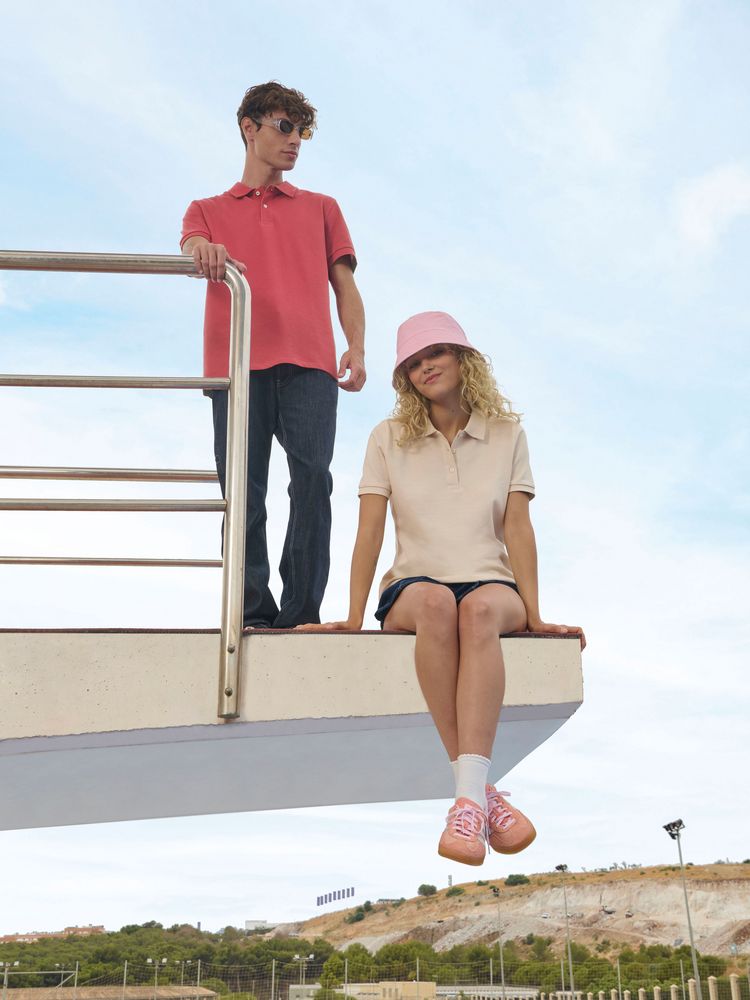 Рубашка поло унисекс Pacific, розовая (лососевая) / Миниатюра модельного (1000)