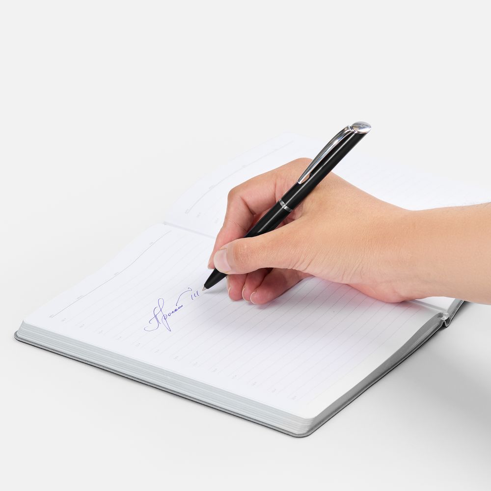 Ручка шариковая Ringa, черная / Миниатюра WWW (1000)