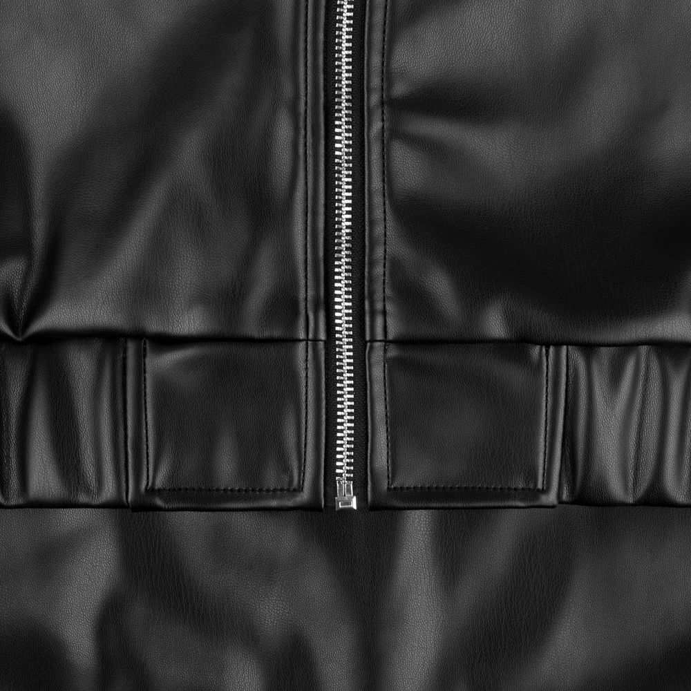 Бомбер из искусственной кожи Univer, черный / Миниатюра WWW (1000)