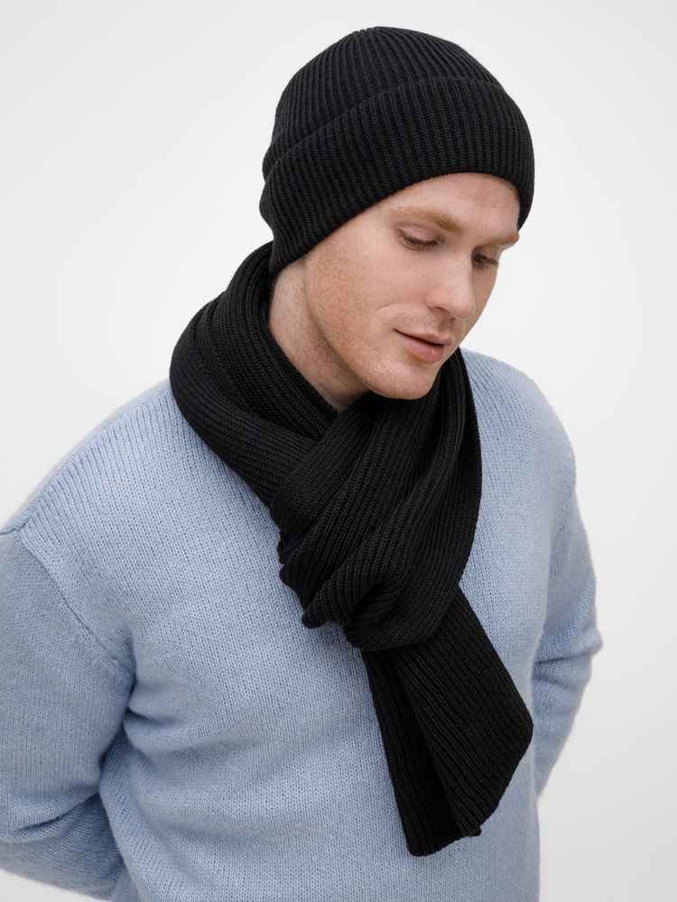 Шарф Nobilis Mono, черный / Миниатюра WWW (1000)