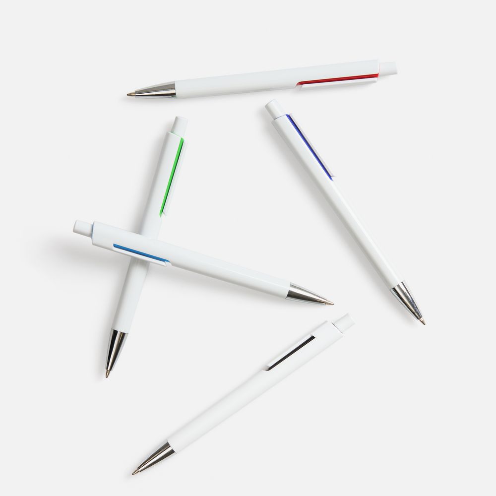 Ручка шариковая Dominanta, белая с красным / Миниатюра WWW (1000)