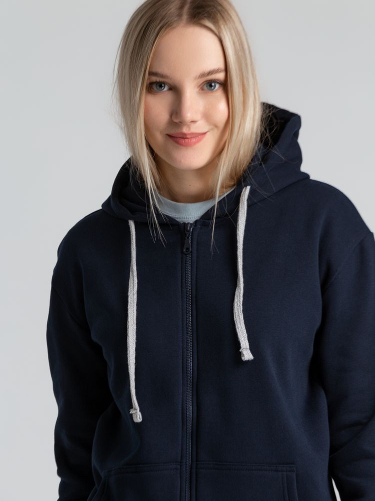 Толстовка на молнии с капюшоном Unit Siverga Heavy, темно-синяя / Миниатюра WWW (1000)