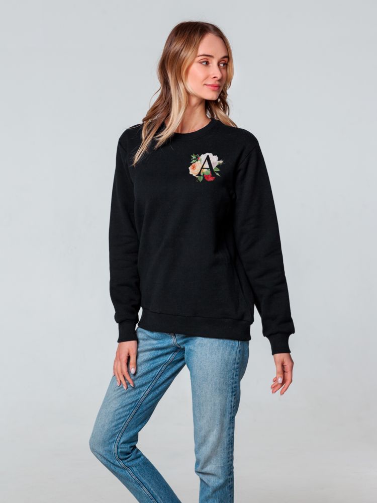 Толстовка «Цветочная азбука: А», черная / Миниатюра WWW (1000)