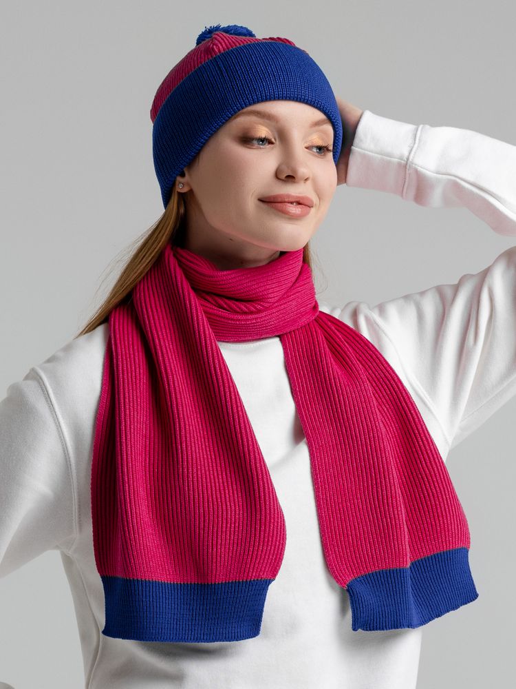 Шарф Snappy, фуксия с синим / Миниатюра WWW (1000)