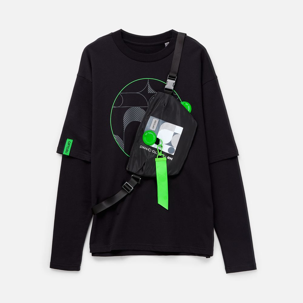 Поясная сумка W1, черная / Миниатюра нанесения (1000)