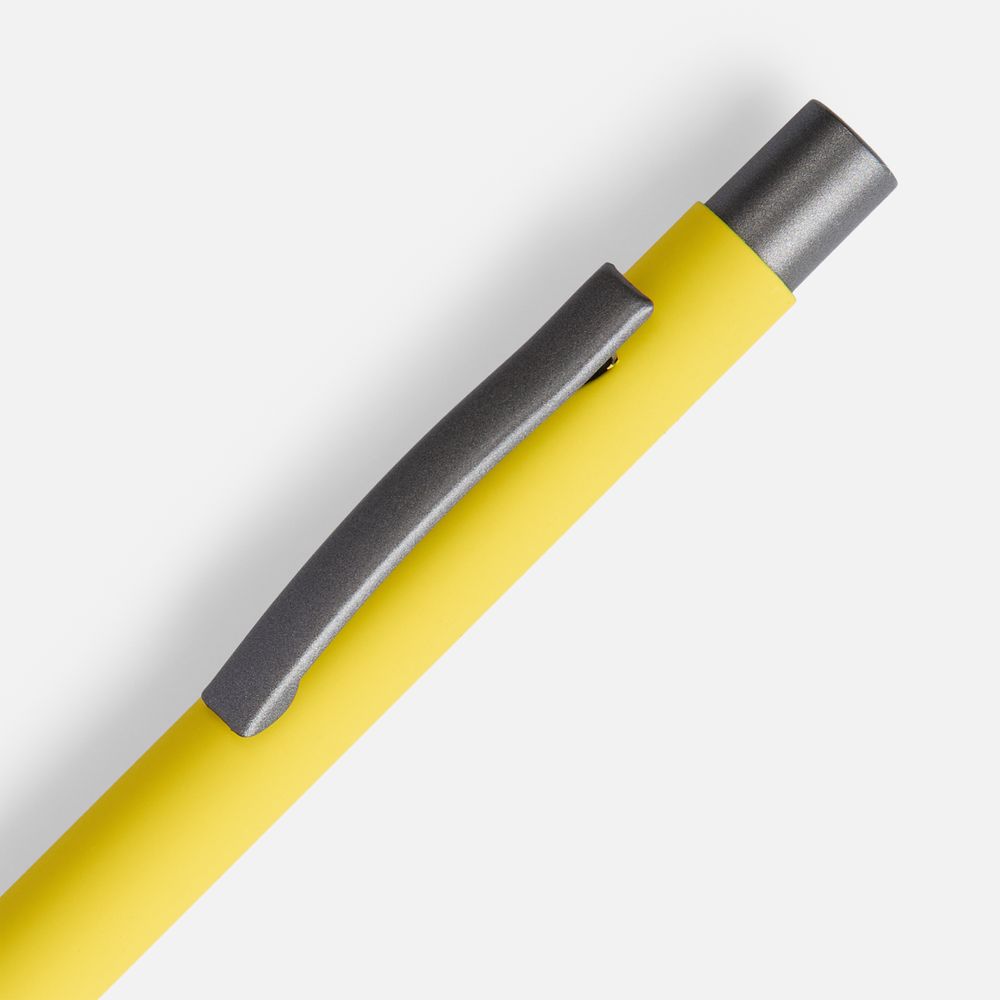 Ручка шариковая Atento Soft Touch, желтая / Миниатюра WWW (1000)