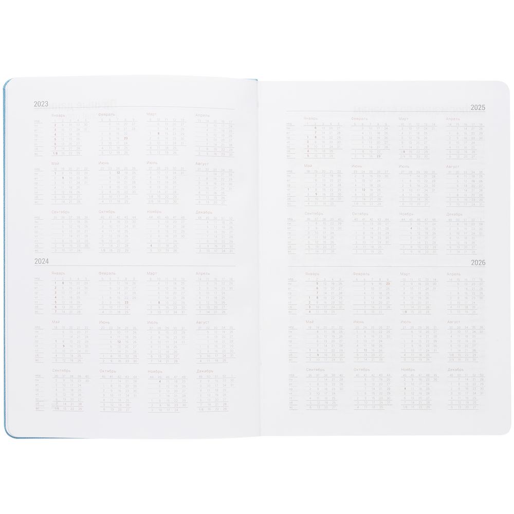 Ежедневник New Factor, недатированный, голубой / Миниатюра WWW (1000)