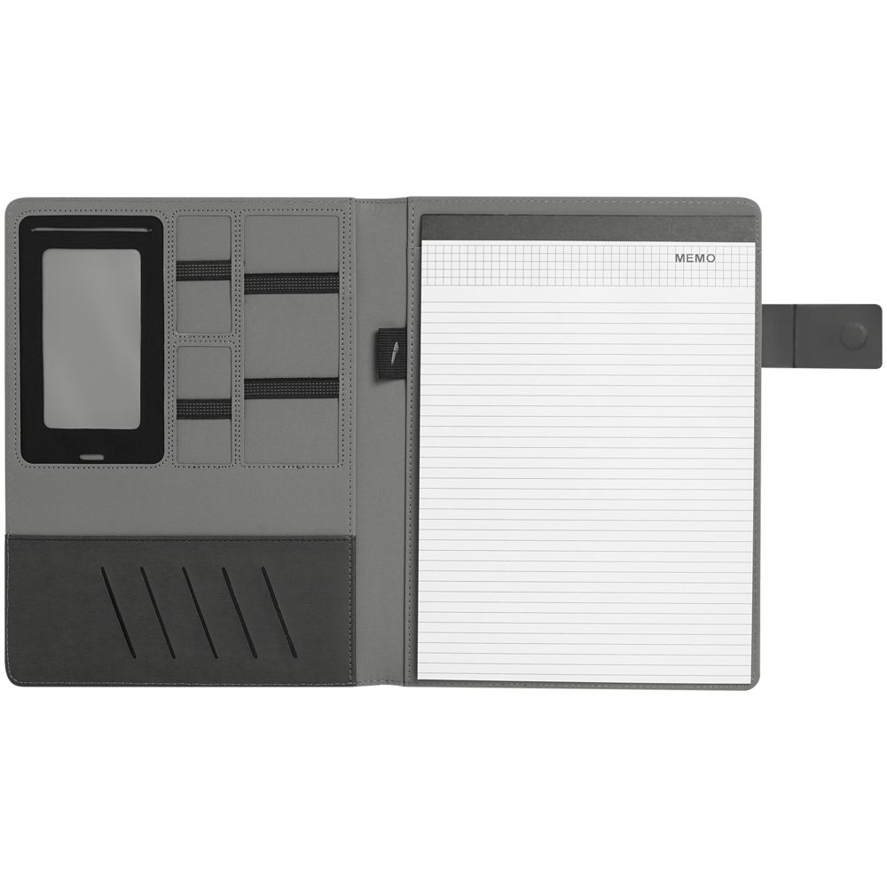 Папка с блокнотом Delegate, темно-серая / Миниатюра WWW (1000)