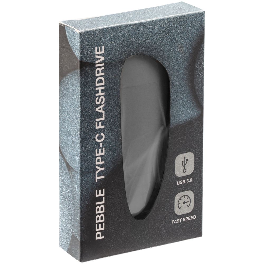 Флешка Pebble Type-C, USB 3.0, серая, 16 Гб / Миниатюра WWW (1000)