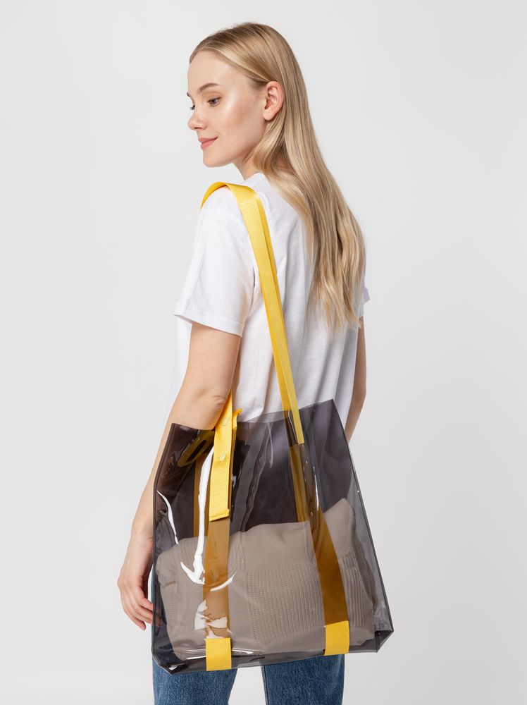 Шоппер Clear Fest, прозрачный серый с желтыми ручками / Миниатюра WWW (1000)